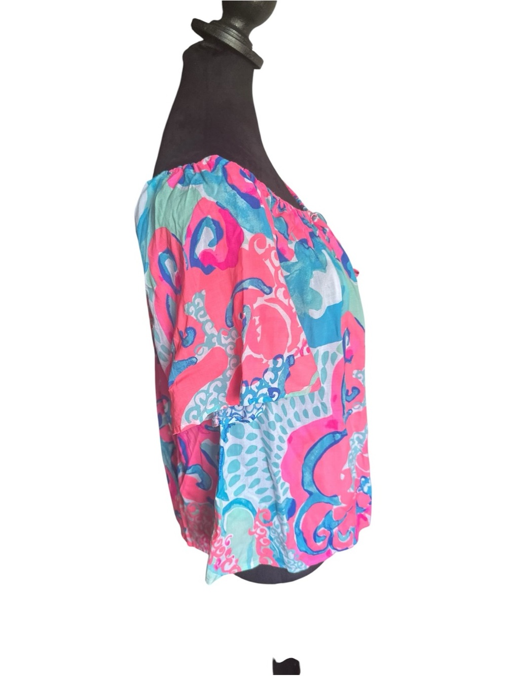 Lilly Pulitzer Sain Off-Shoulder Top – Coral Reef “I’m So Jelly” Small – NWT - Picture 4 of 12